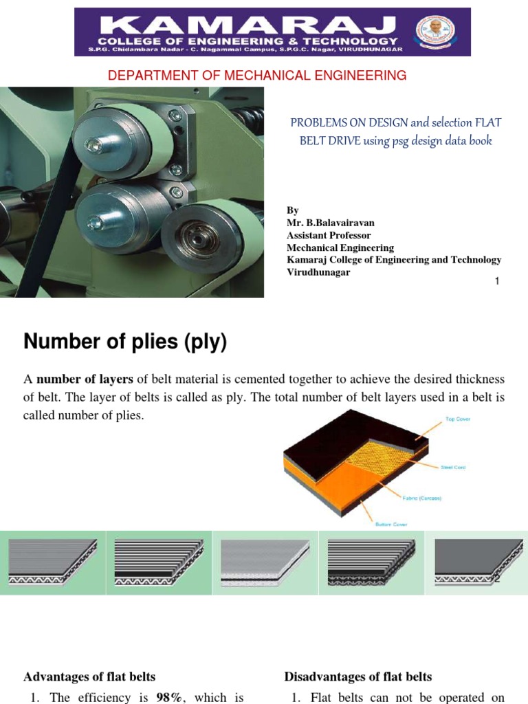Design of a Flat Belt Drive for a 20 kW Rolling Machine Using the PSG