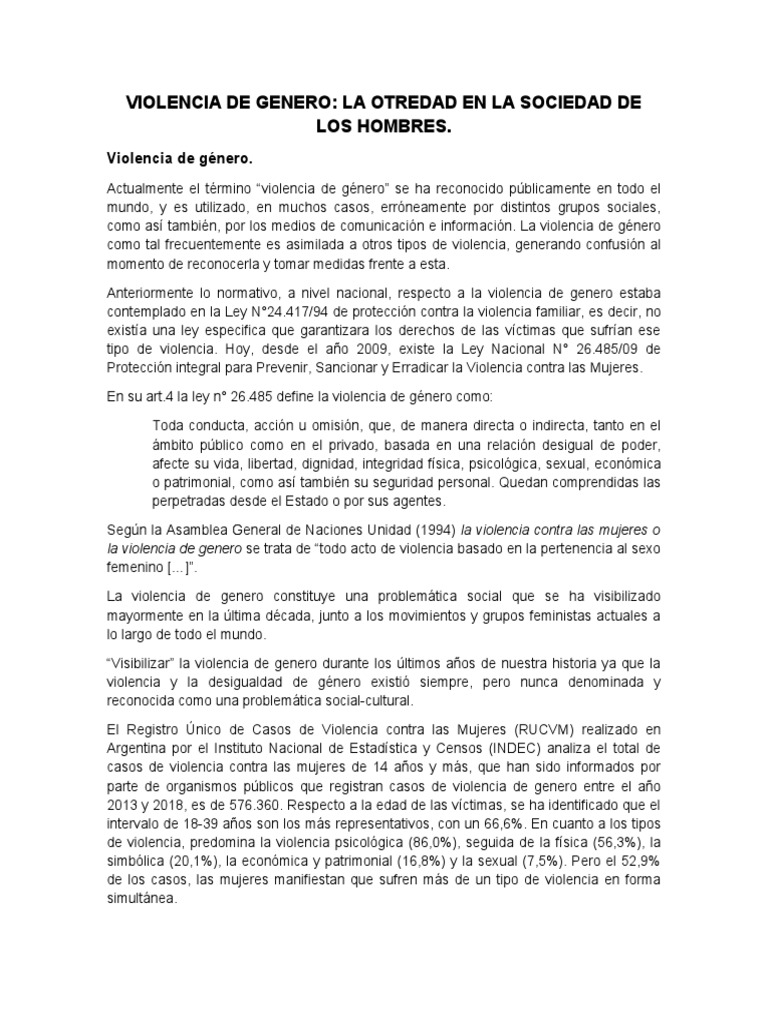 Violencia de Género: Leyes y Sociedad | PDF | La violencia contra las ...
