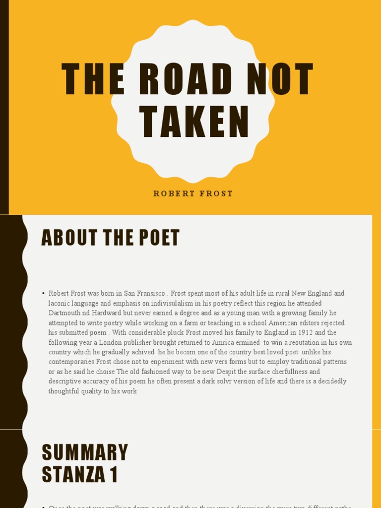 The Road Not Taken | PDF | Poetry