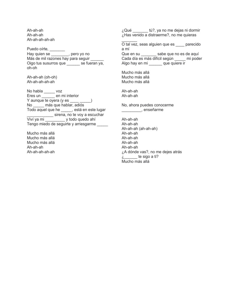 Letras de canción sobre el miedo y la búsqueda | PDF