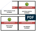 Laporan Praktikum Laporan Praktikum: Abdilia Rahayu Putri 201908001 Agustina Faristin 201908002