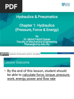 Hydraulics & Pneumatics Chapter 1: Hydraulics (Pressure, Force & Energy)