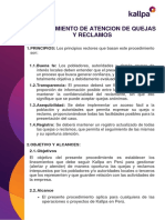 Procedimiento de atención de quejas y reclamos Kallpa