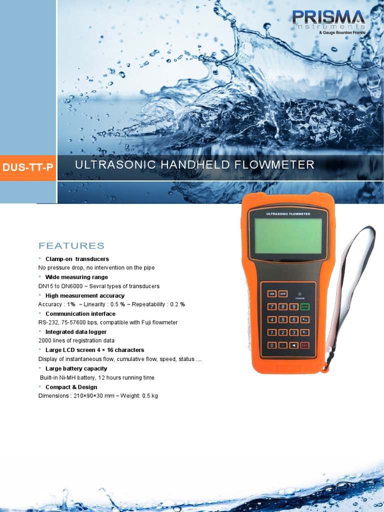 DUS-TT-P Handheld Ultrasonic Flow Meters | PDF | Flow Measurement ...