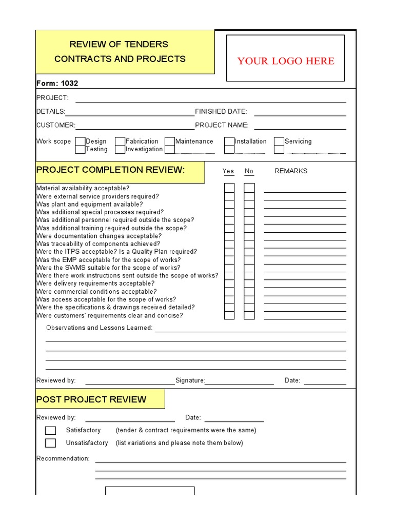 Tender Review and Project Evaluation | PDF | Technology & Engineering