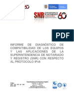 Informe de Diagnóstico de Compatibilidad de Los Equipos y Las Aplicaciones de La SNR Con Respecto Al Protocolo IPV6 V1.8