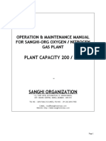 Plant Capacity 200 / 300: Operation & Maintenance Manual For Sanghi-Org Oxygen / Nitrogen Gas Plant