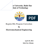 BDU-BIT-Electromechanical Engineering Curriculum (Regular Program)