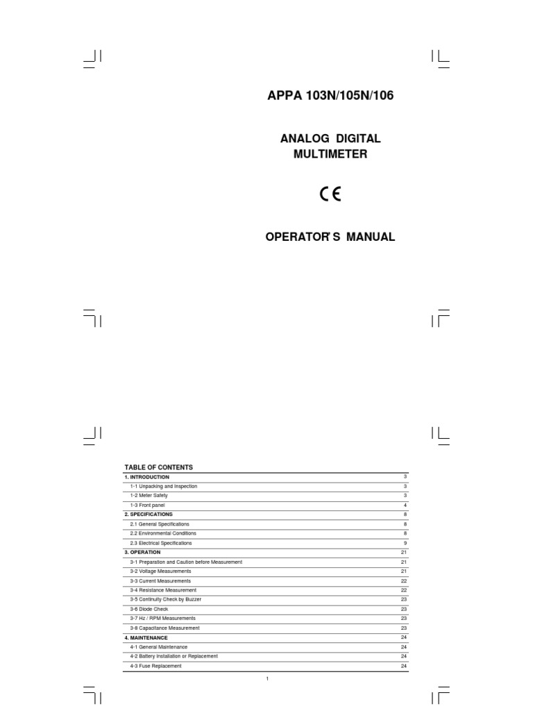APPA 103N105N106 Manual PDF Alternating Current Diode