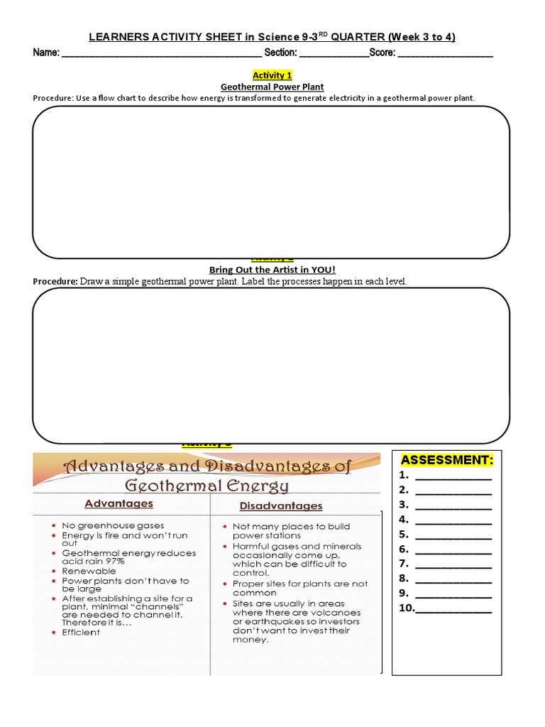 Learners Activity Sheet in Science 9-3 QUARTER (Week 3 To 4) | PDF ...