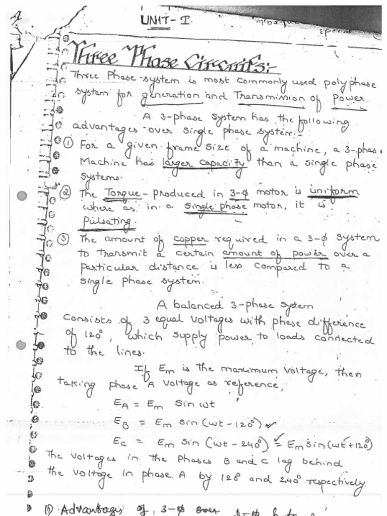 Three Phase Notes AC Circuit | PDF