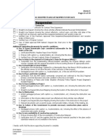 Checklist of documents for contract work suspension