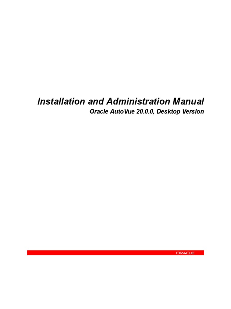 Installation and Administration Manual Oracle Autovue 20.0.0, Desktop