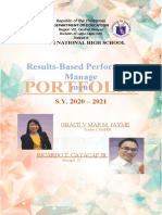 Results-Based Performa Manage Ment: Portfolio