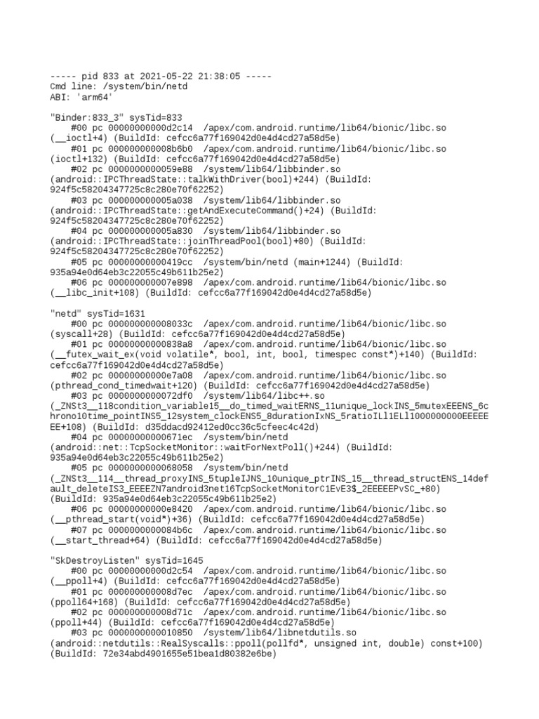 Analysis of Threads and System Calls in the Android netd Daemon PDF