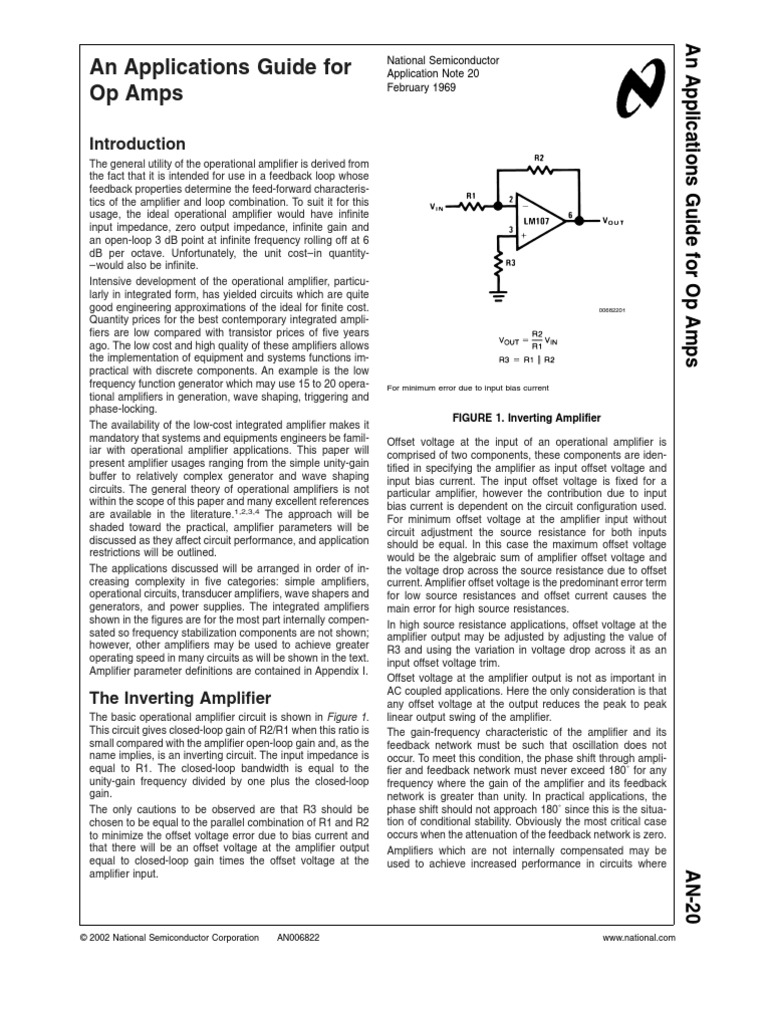 Operational Amplifier PDF Amplifier Operational Amplifier