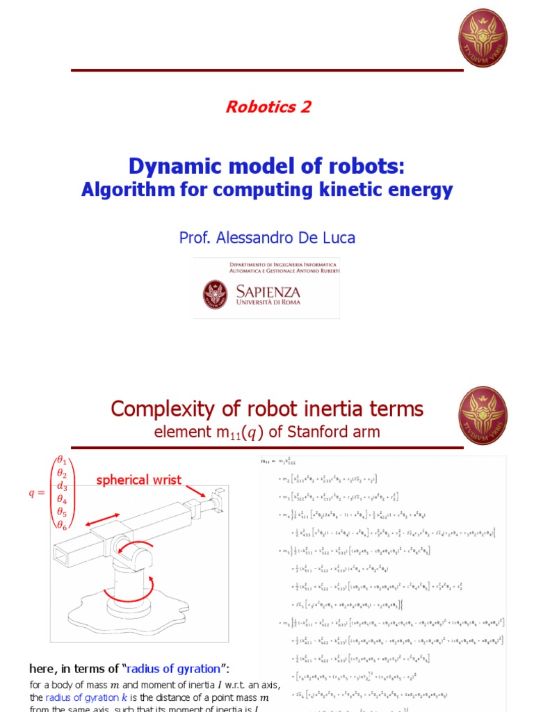 Dynamic Modeling of Robot Inertia | PDF | Rotation Around A Fixed Axis ...