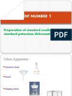 Experiment Number: Preparation of Standard Oxalic Acid and Standard Potassium Dichromate Solution