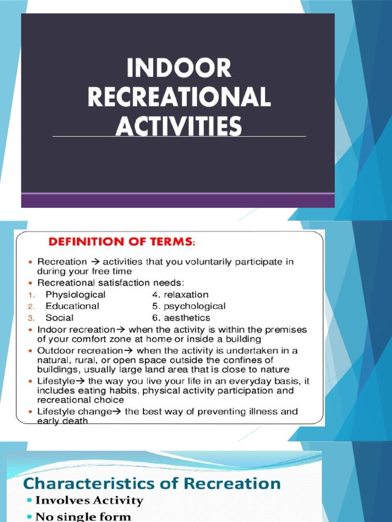 Indoor Recreational Activities Benefits | PDF