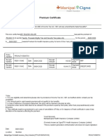 Premium Certificate: Prohlt155005754 Manipalcigna Prohealth Insurance - Policy Schedule (Ctthlip18045V031819)