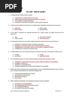 Answer Key - Life - Mock Exam 1