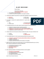 Answer Key - Life - Mock Exam 1