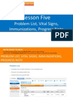 Lesson Five: Problem List, Vital Signs, Immunizations, Progress Note