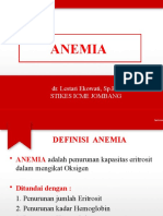 Anemia: Dr. Lestari Ekowati, SP - PK Stikes Icme Jombang
