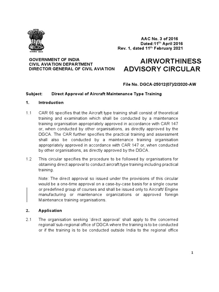 Airworthiness Advisory Circular TH TH PDF Business Test/Examination