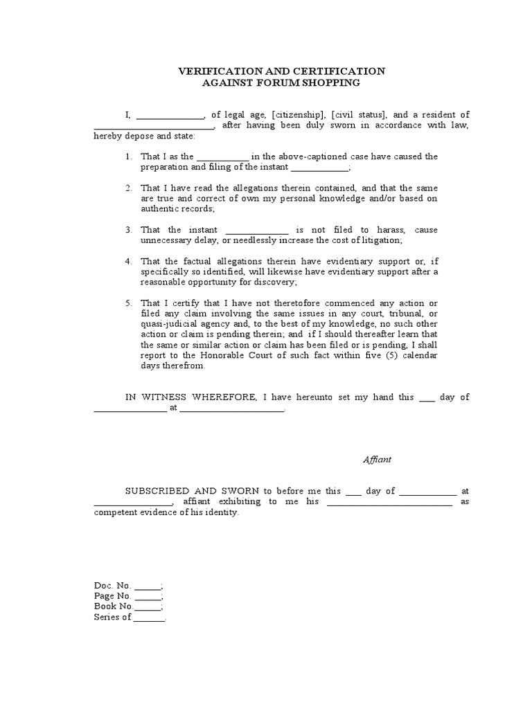 Verification and Certification - Template | PDF | Social Science