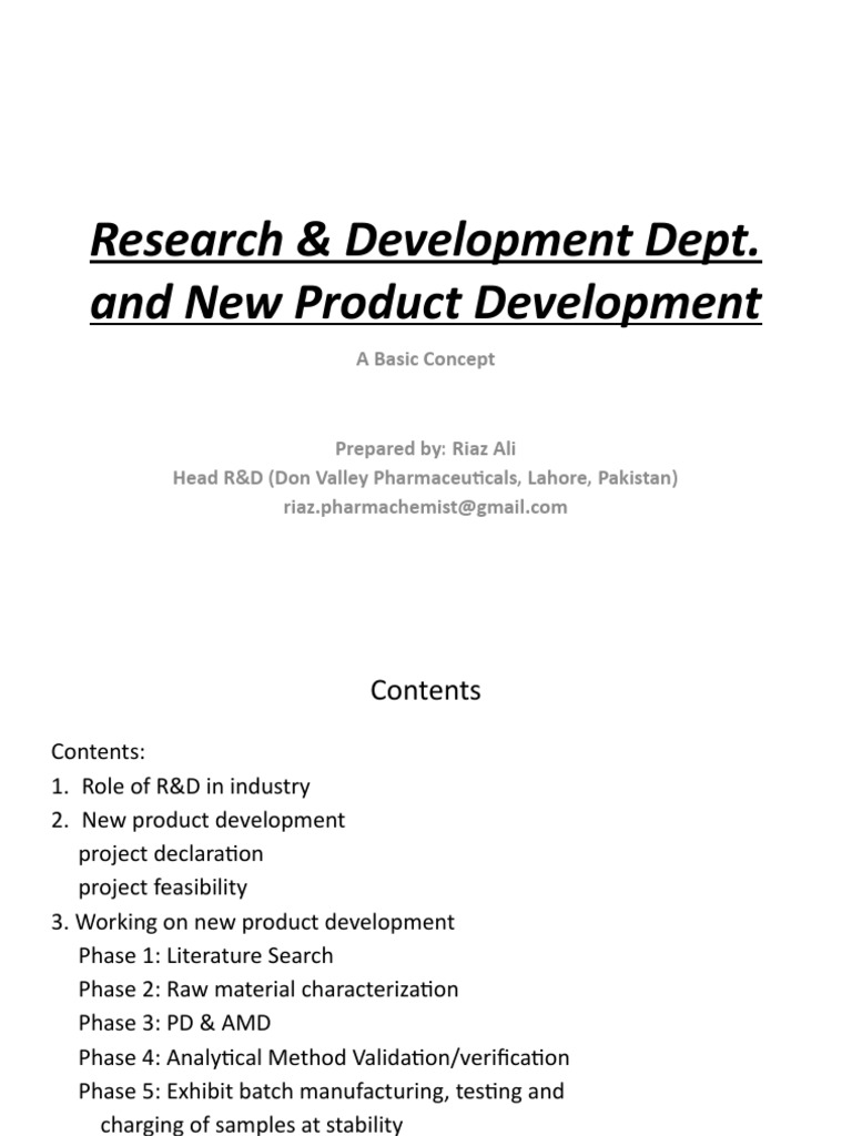 R&D and New Product Development Guide | PDF | Pharmaceutical ...