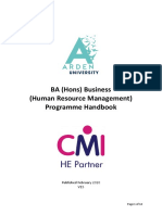 BA (Hons) Business (Human Resource Management) Programme Handbook