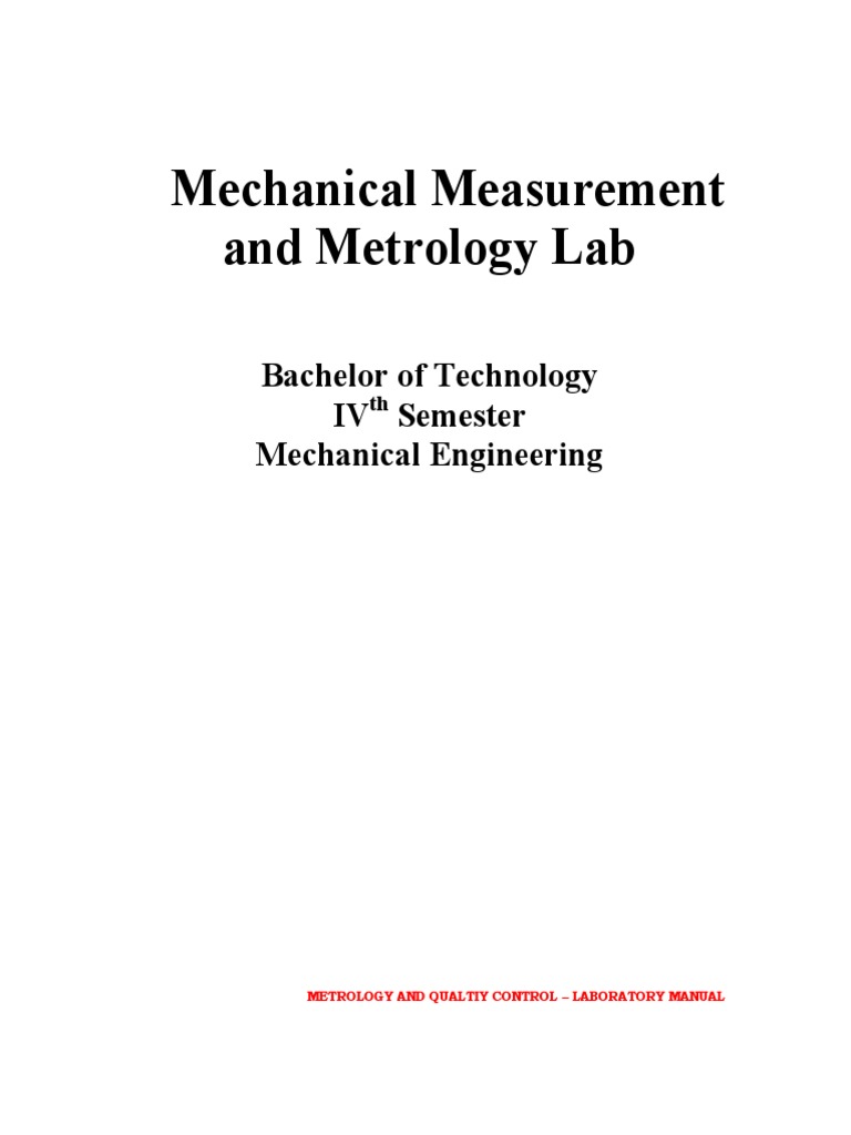 Metrology and Quality Control Manual | PDF | Optics | Calibration