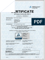 Certificate: of Product Conformity (QAL1)