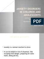 Anxiety Disorders in Children and Adolescents