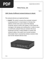 Practical: 04: AIM: Study of Different Network Devices in Detail