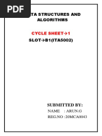 Data Structures and Algorithms: Cycle Sheet 1