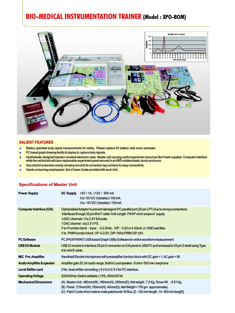Bio-Medical Instrumentation Trainer: (Model: XPO-BOM) | PDF | Detector ...