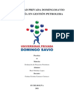 Universidad Privada Domingosavio Ingeniería en Gestión Petrolera