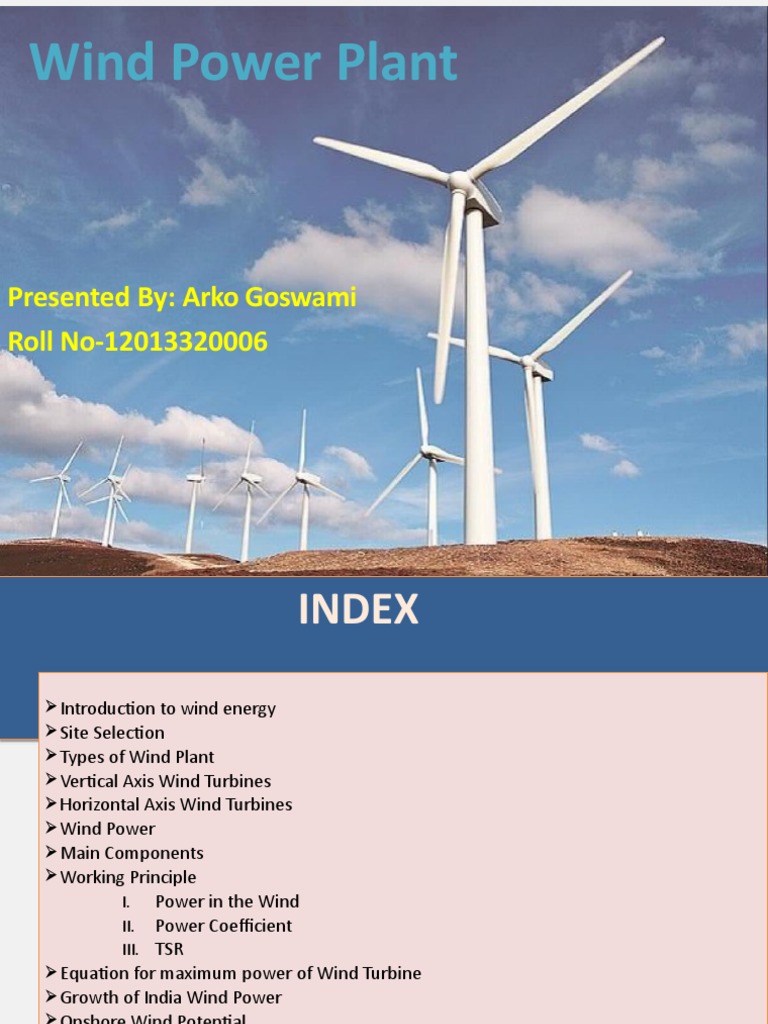Wind Power Plant Overview and Principles | PDF | Wound | Wind Turbine