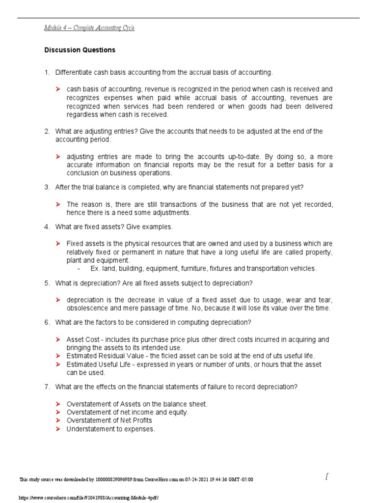 Accounting Module 4 Overview | PDF | Debits And Credits | Expense