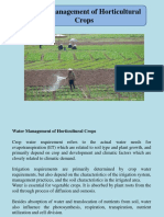 Water Management of Horticultural Crops