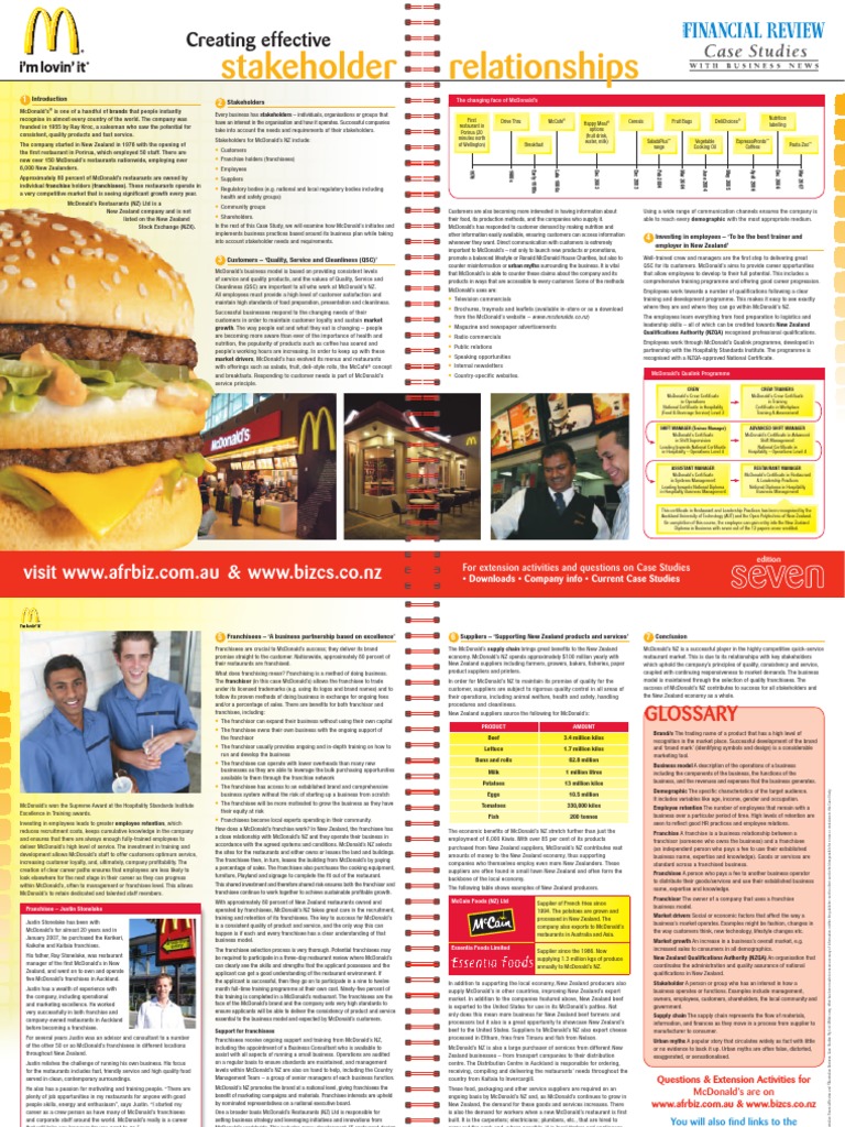 McDonalds Case Study Ed 7 | PDF | Franchising | Mc Donald's
