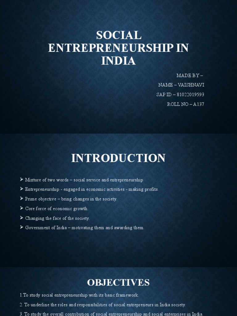 Social Entrepreneurship in India | PDF | Social Entrepreneurship ...