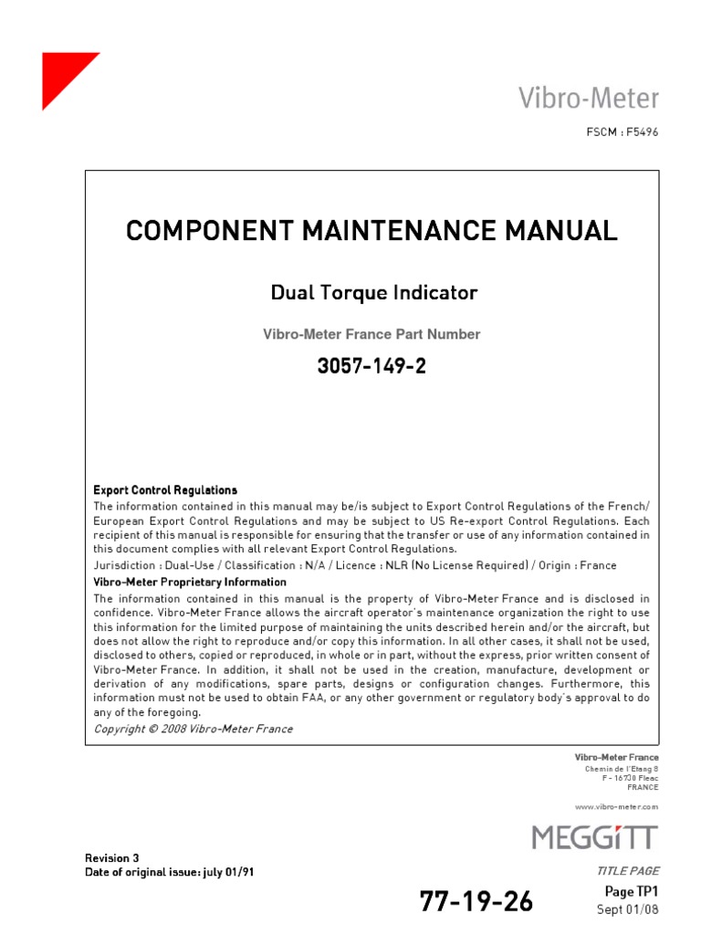 Component Maintenance Manual Component Maintenance Manual Component