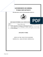 Government of Odisha Works Department: Detailed Tender Call Notice For The Work