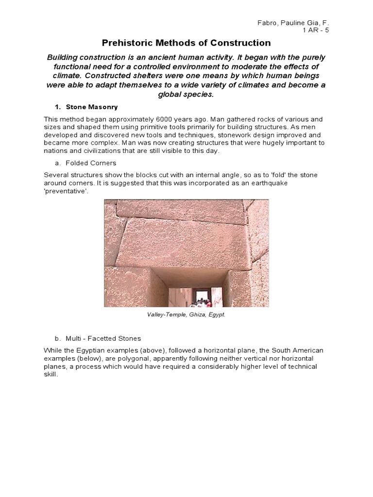 Prehistoric Methods of Construction | PDF | Dam | Nature