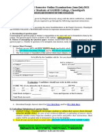 Examination Instructions JUNE JULY 2021