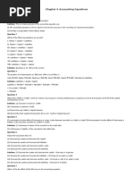 Chapter 6 Accounting Equations: Short Answer Question