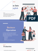 Introduction Into: Business English